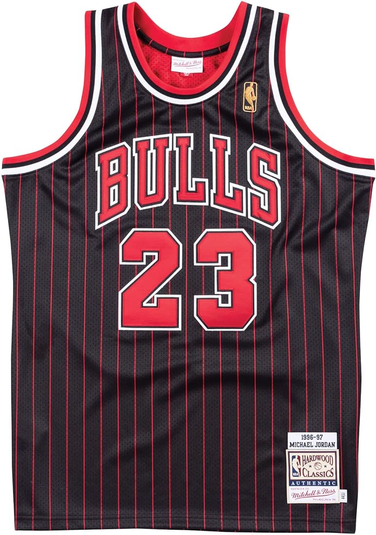 MICHAEL JORDAN CHICAGO BULLS PINSTRIPE BASKETBALL JERSEY.