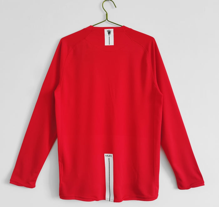 MANCHESTER UNITED 2007-2008 HOME LONG-SLEEVE RETRO FOOTBALL JERSEY- MASTER VERSION