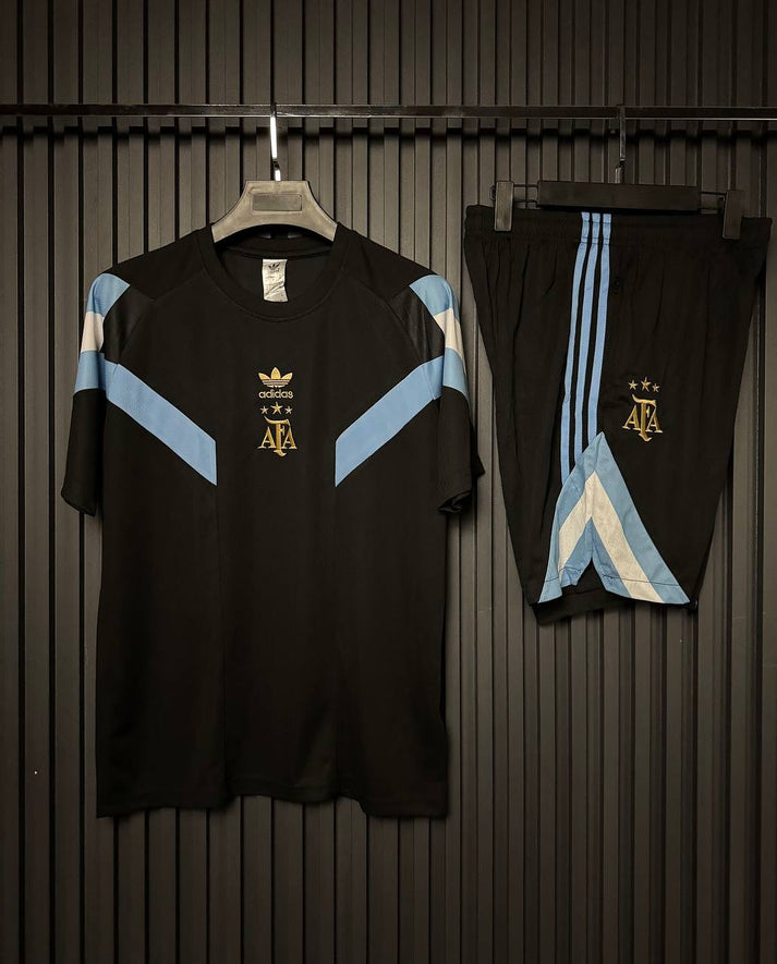 ARGENTINA SPECIAL BLACK TRAINING OR PRE-MATCH KIT- [ FULL SET ]