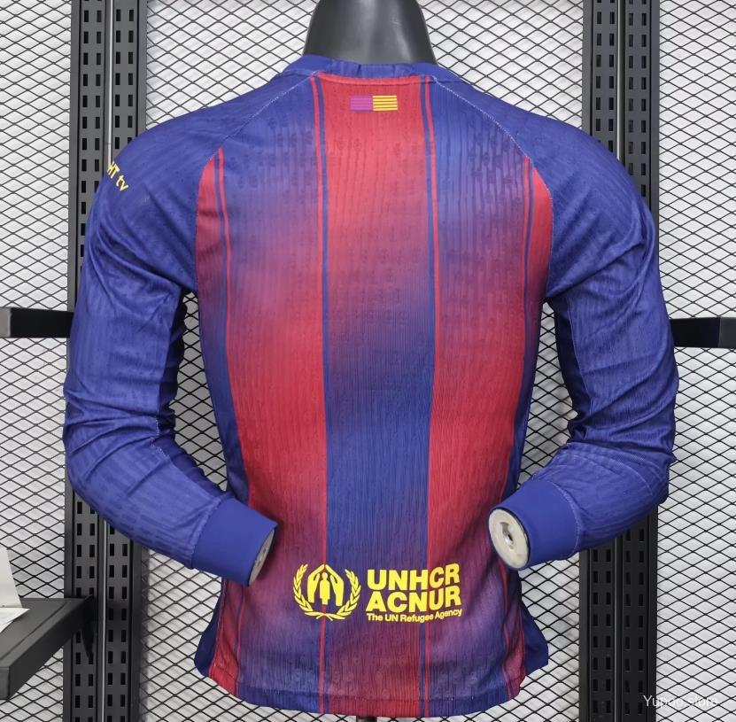 FC BARCELONA 2025/26 SEASON LONG-SLEEVED HOME FOOTBALL JERSEY- MASTER VERSION