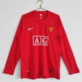 MANCHESTER UNITED 2007-2008 HOME LONG-SLEEVE RETRO FOOTBALL JERSEY- MASTER VERSION
