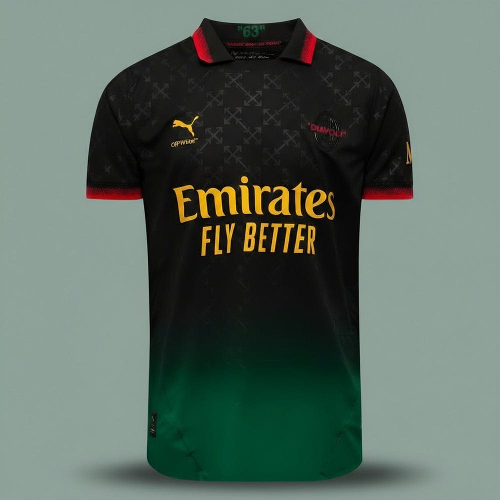AC MILAN x OFF-WHITE 4th JERSEY 2024/25 SEASON. KID'S JERSEY- [ FULL SET ]